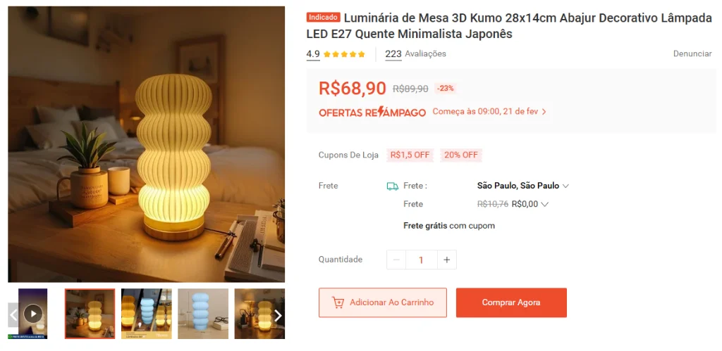 Vendas Shopee Kumo